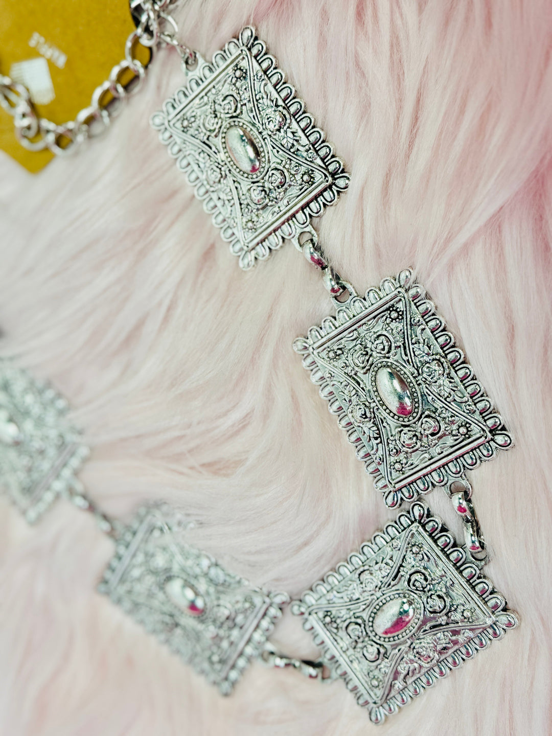 Ornate Rectangle Disc Chain Belt
