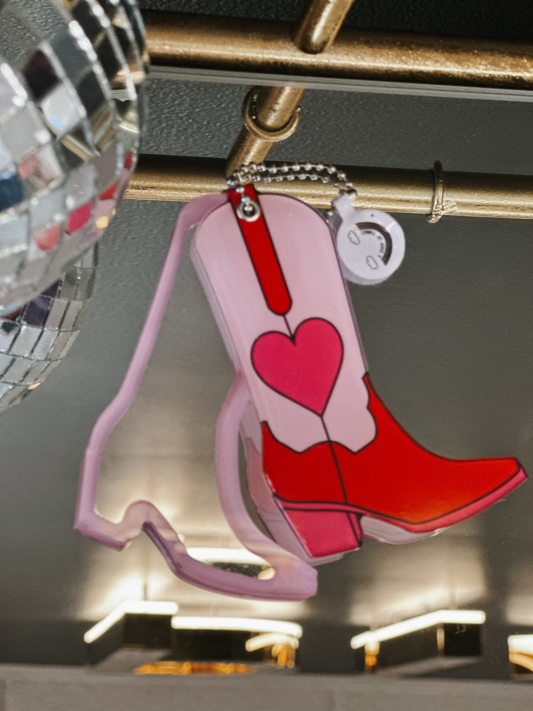 Cowboy Boot Mirror Keychain