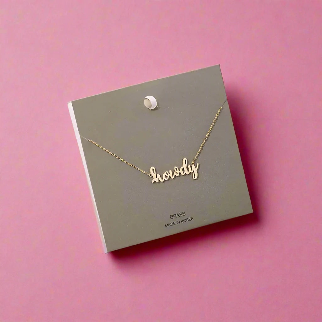Handwritten Howdy Print Necklace