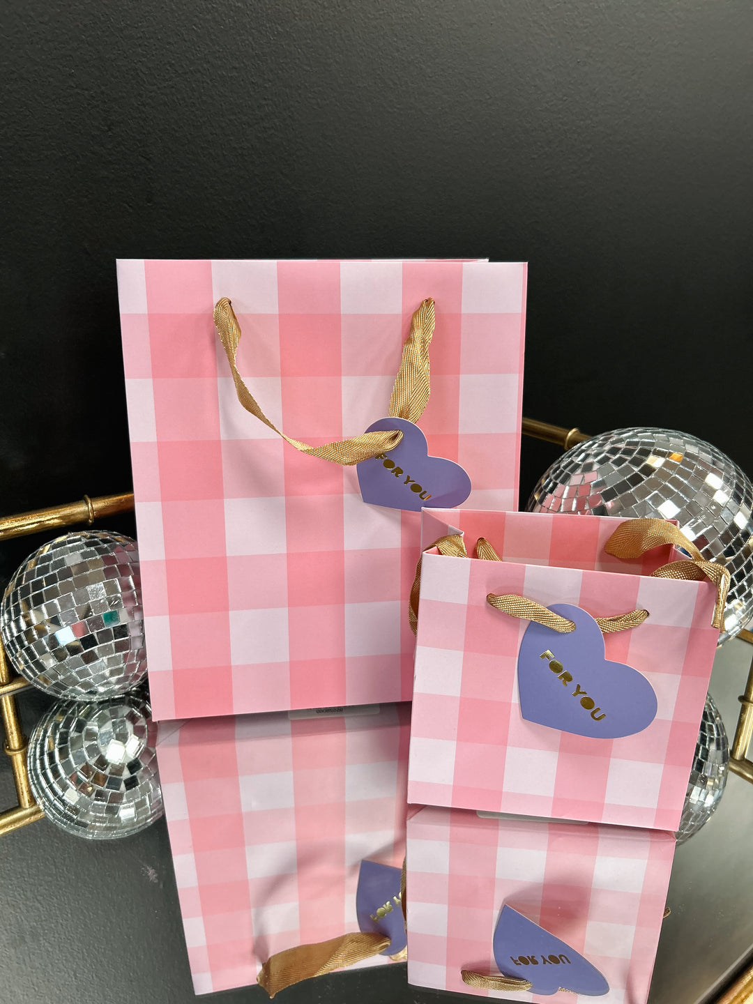Pink Gingham Gift Bag