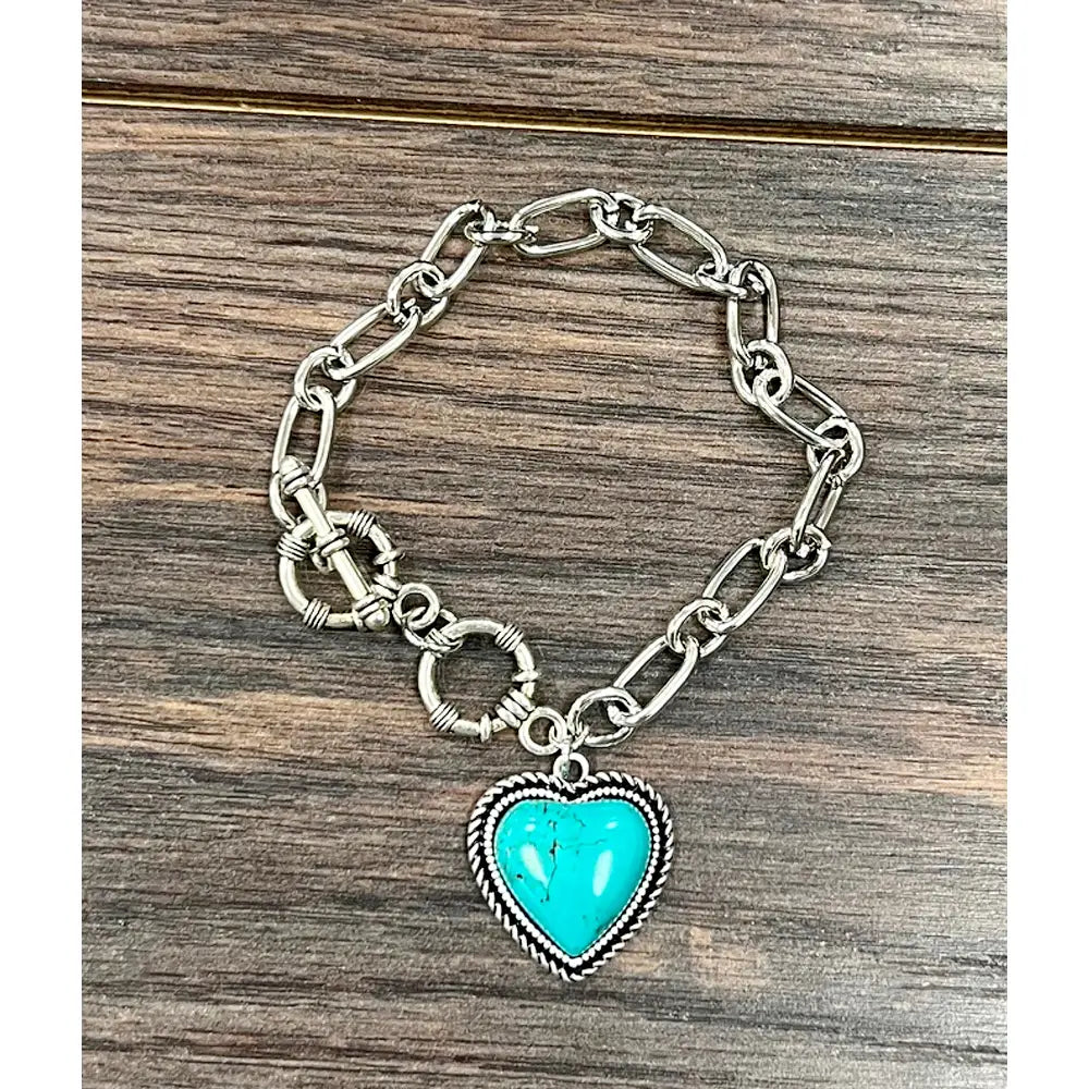 Turquoise Heart Bracelet