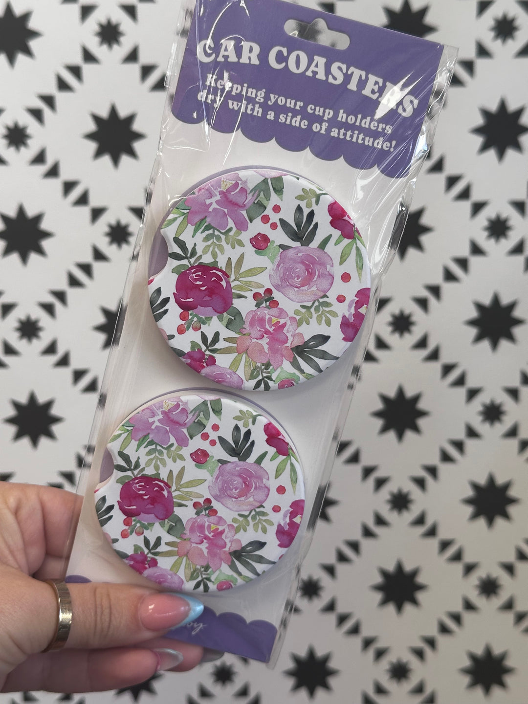Peonies Car Coasters