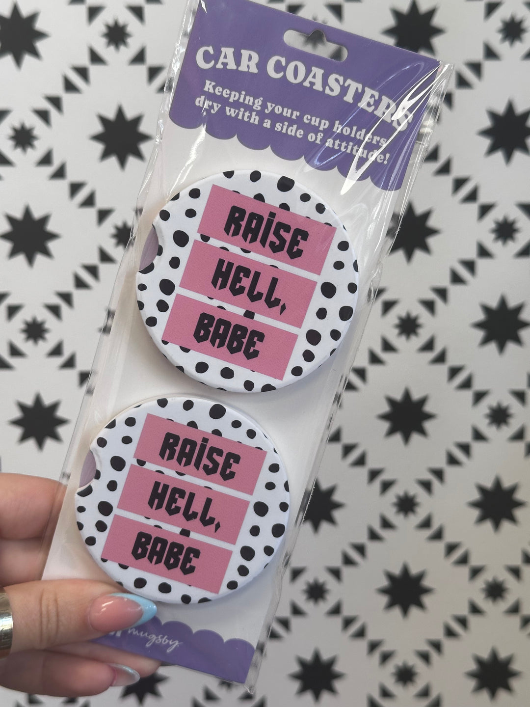 Raise Hell Babe Car Coaster