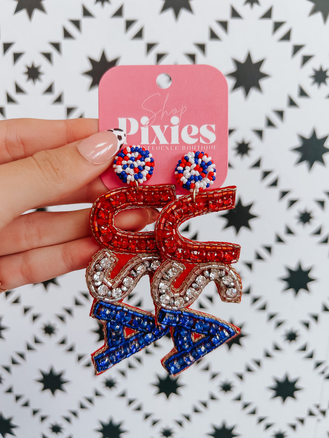 USA Beaded Earrings