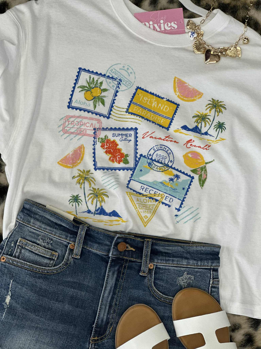 Island Stamps Graphic Tee