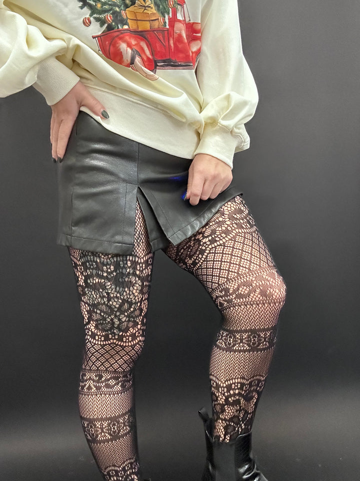 Intarsia Lace Tights