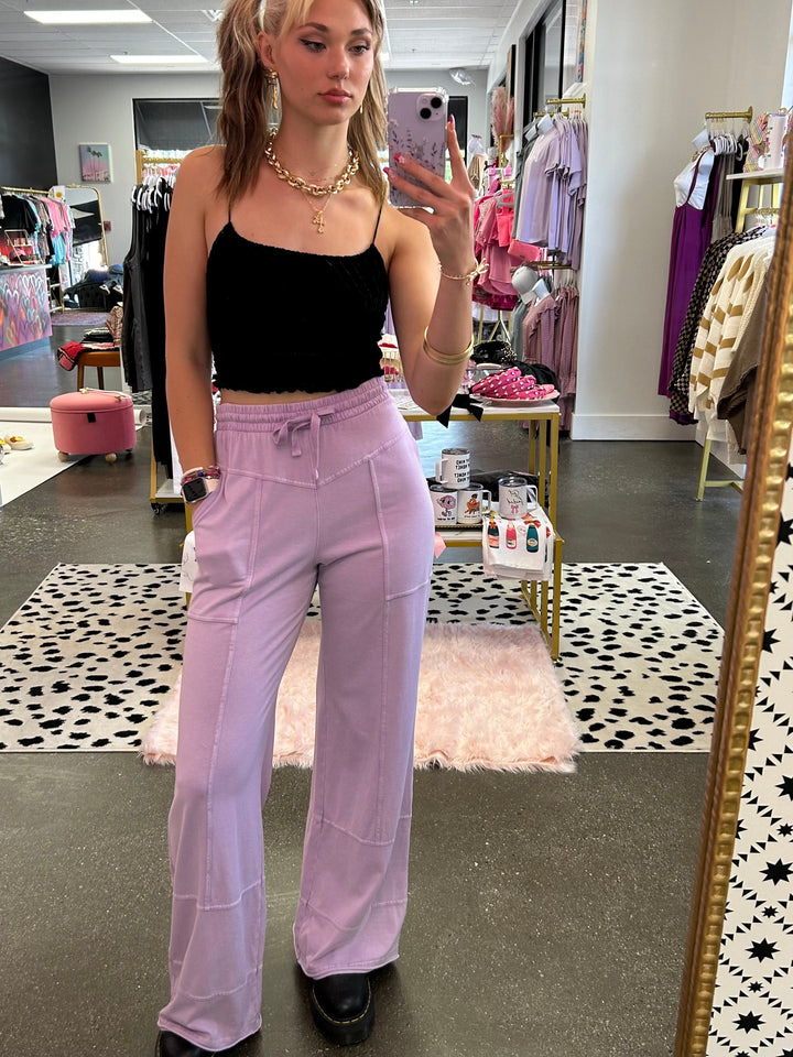 Lilac Cotton Lounge Pants