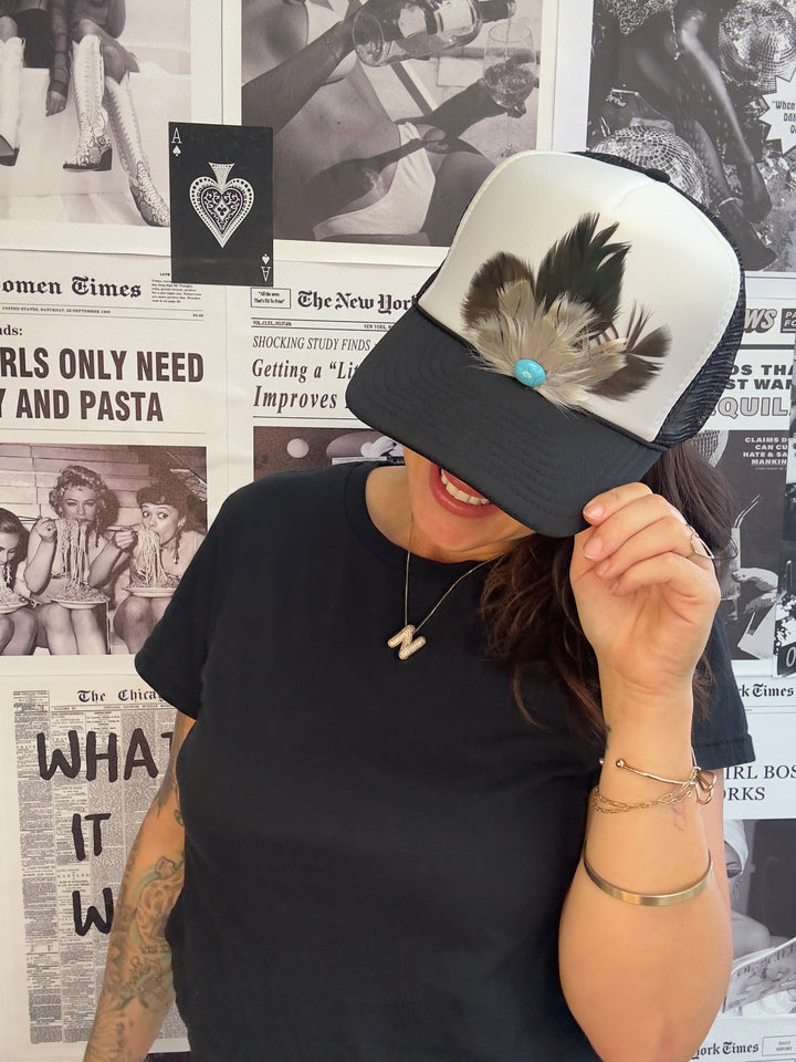 Feather Fan Trucker Hat