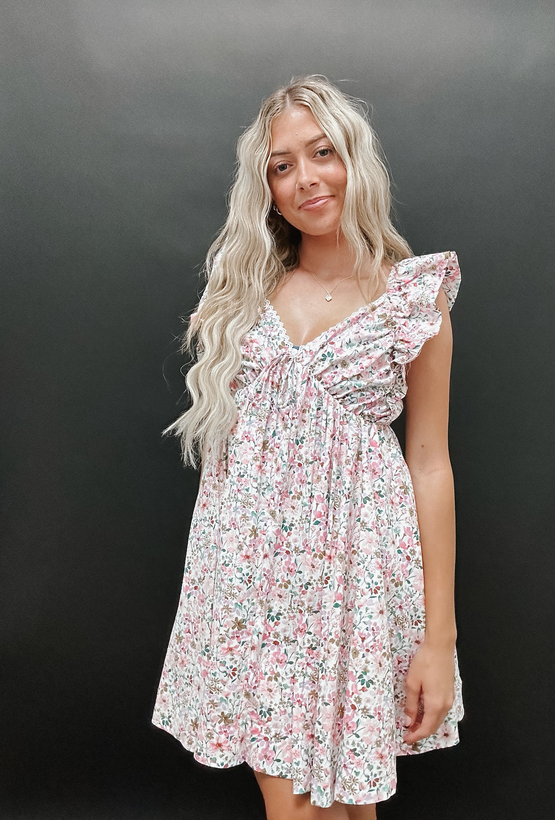 Mona Pink Floral Dress