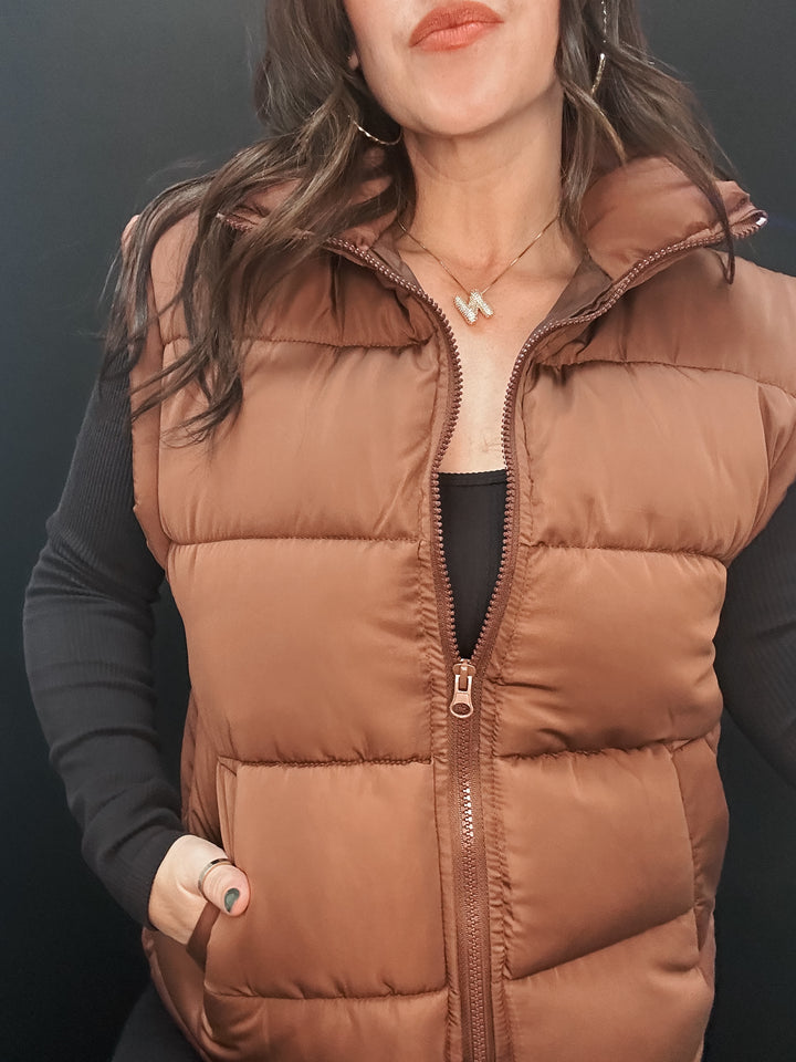 High Neck Casual Comfy Puffer Vest