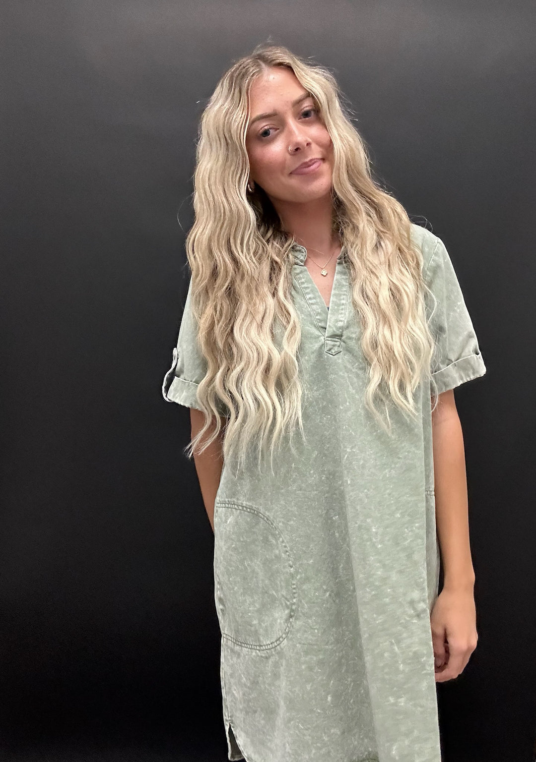 The Sage Chambray Dress
