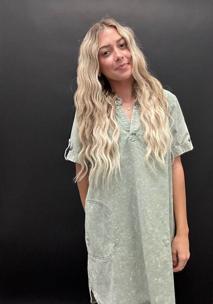 The Sage Chambray Dress