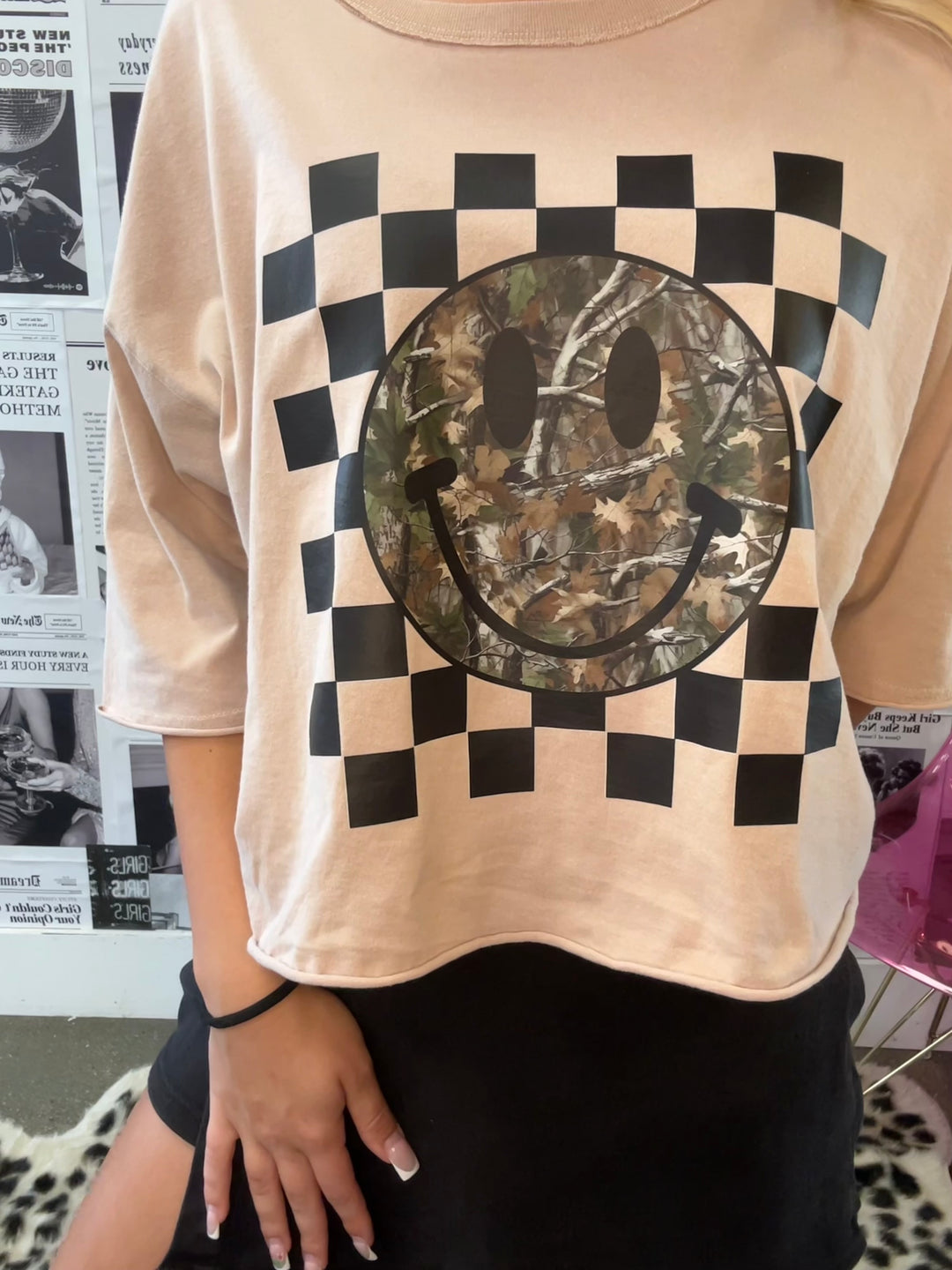 The Camo Happy Crop Tee