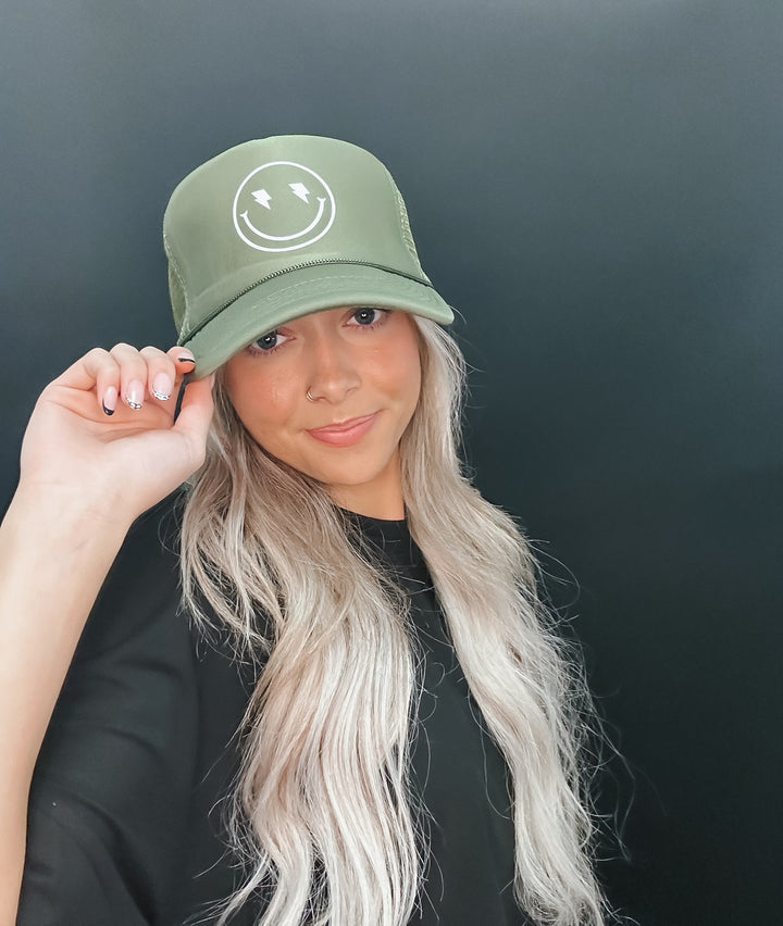 Lightning Happy Face Trucker Hat