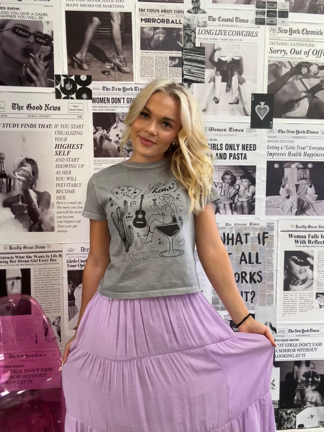 Western Martini Girl Graphic Tee