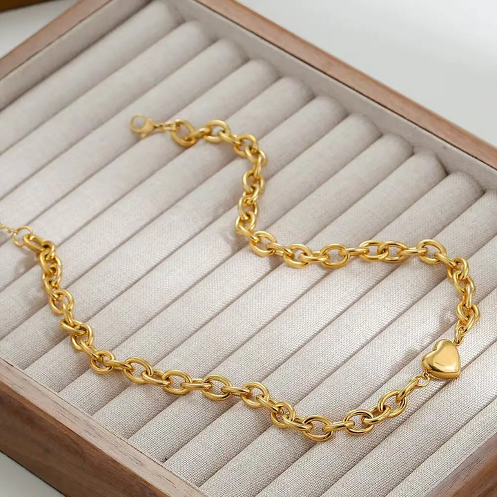 The Vega 18K Stainless Steel Heart Necklace