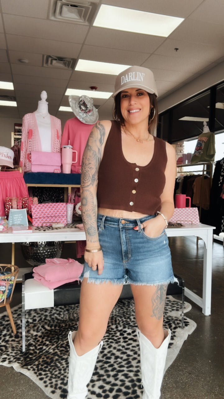 The Hannah Crop Sweater Vest