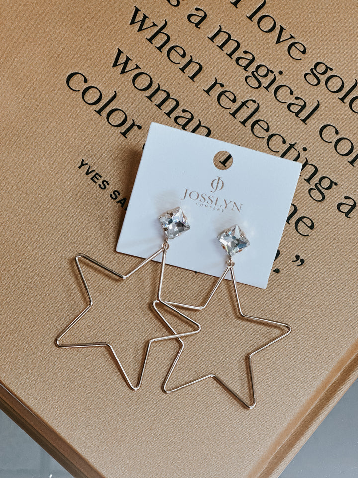 Rhinestone Star Drop Earrings