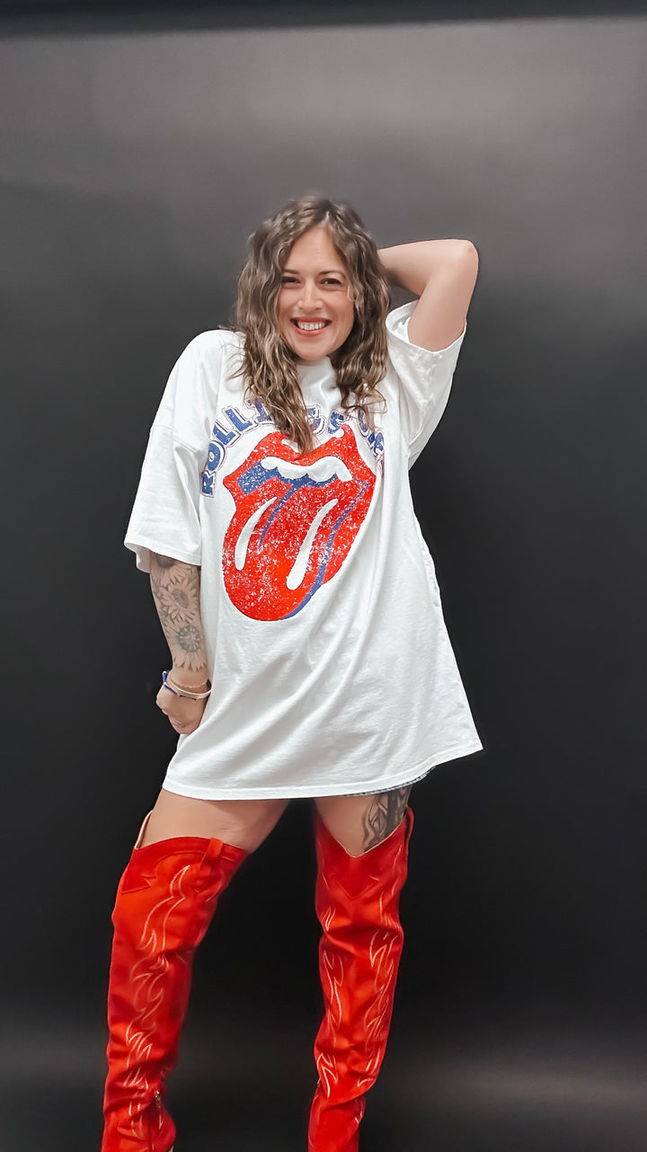 Rolling Stones Licensed Classic Graphic Print Dress