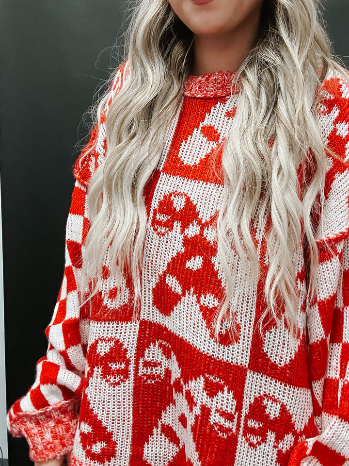 Candy Cane Oversized Sweater