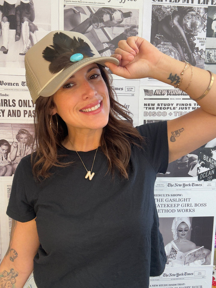 Feather Fan Trucker Hat