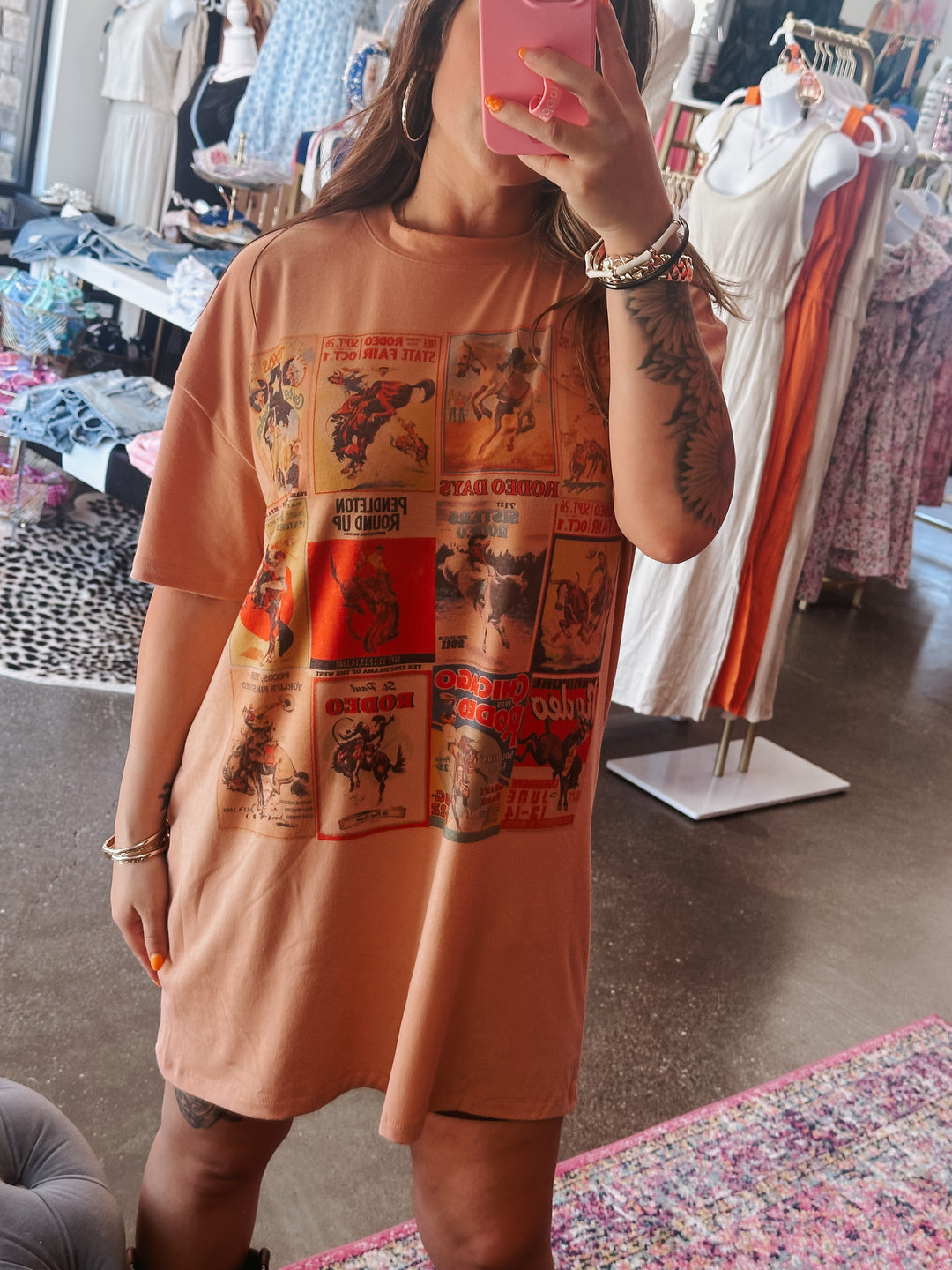 Cowboy Stamp Tshirt Dress