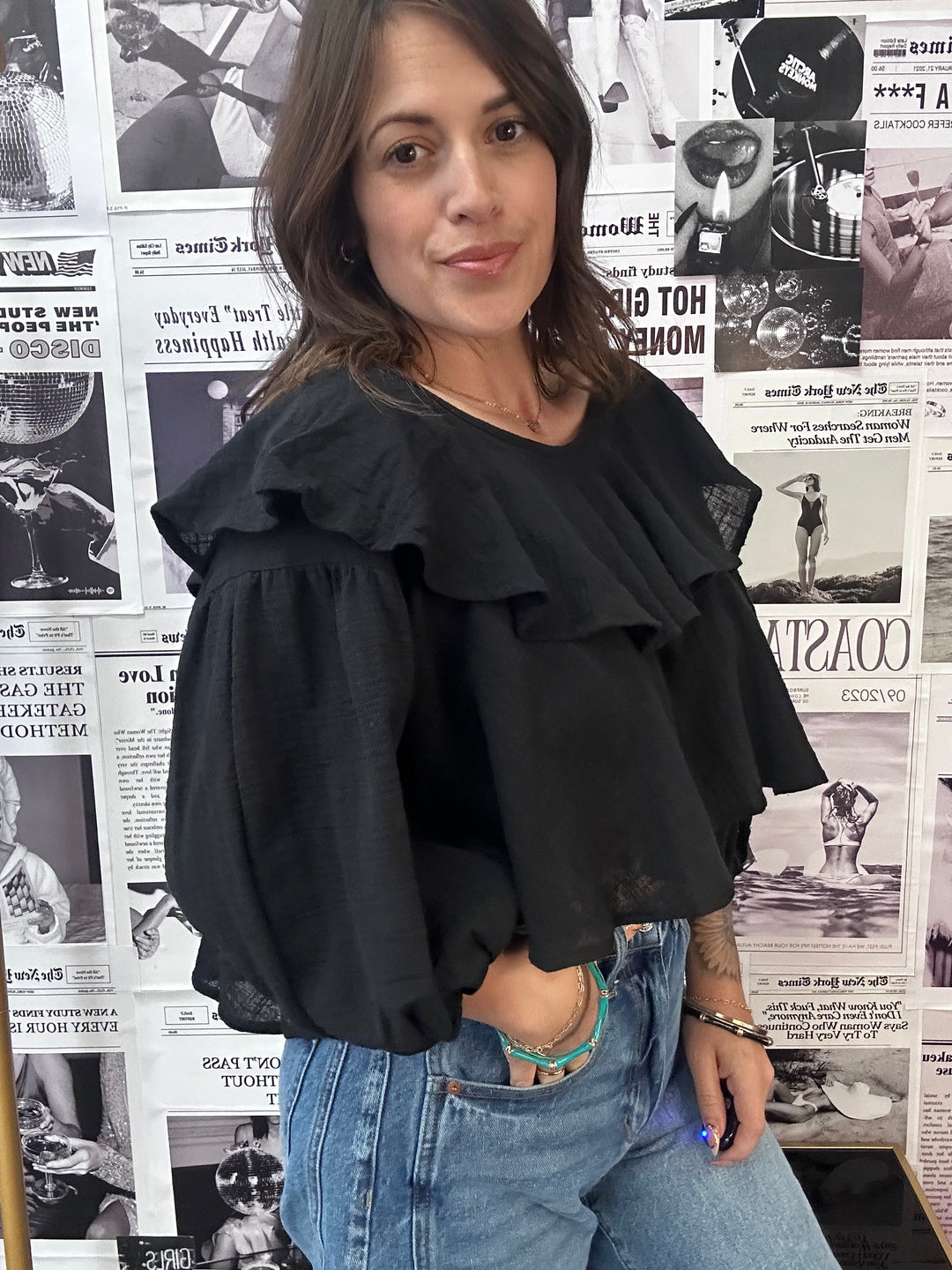 The Gia Ruffle Sleeve Top