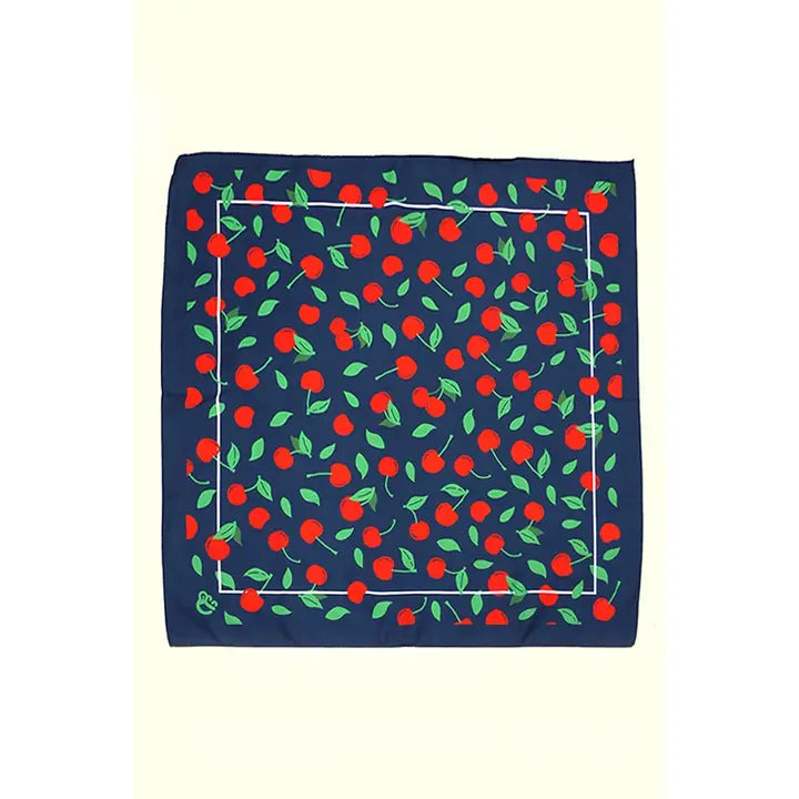Cherry Silky Feel Bandana Scarf