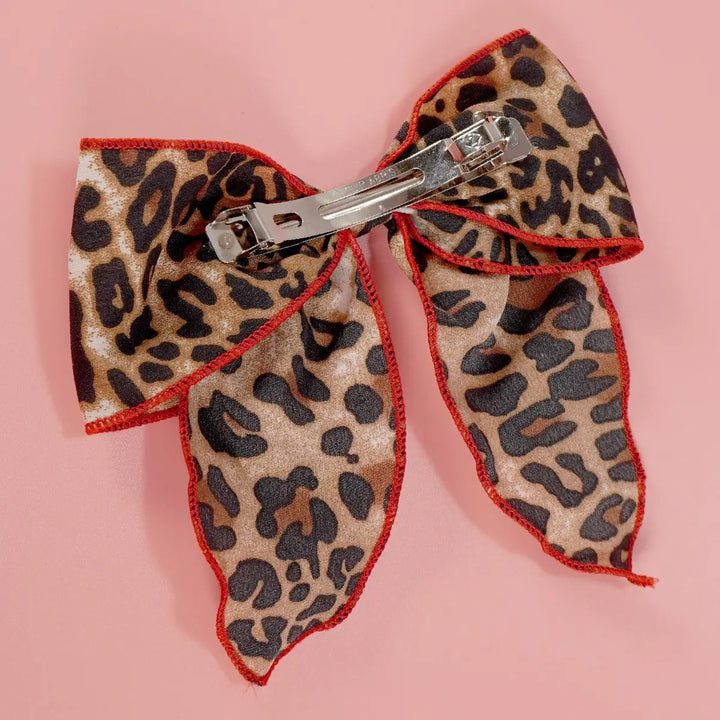 Red & Leopard Bow