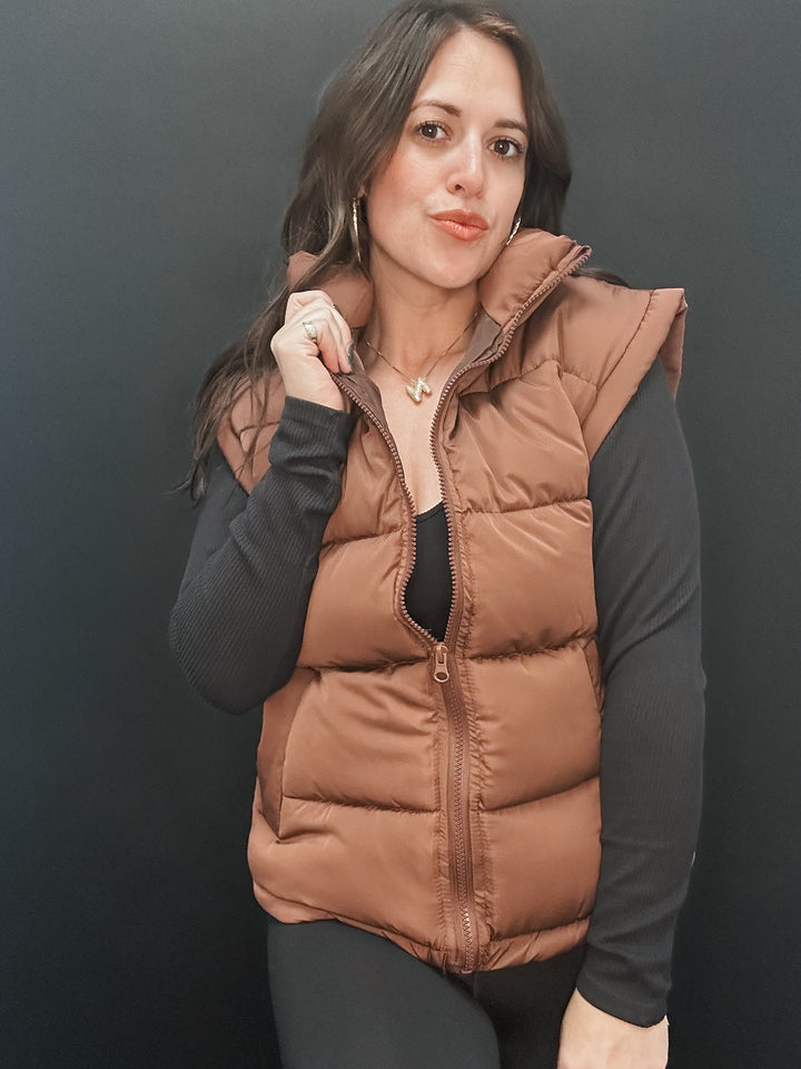 High Neck Casual Comfy Puffer Vest