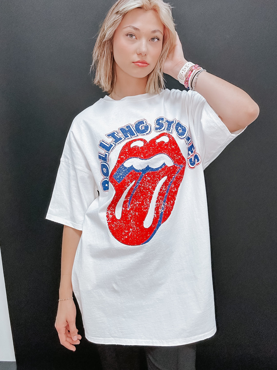 Rolling Stones Licensed Classic Graphic Print Dress