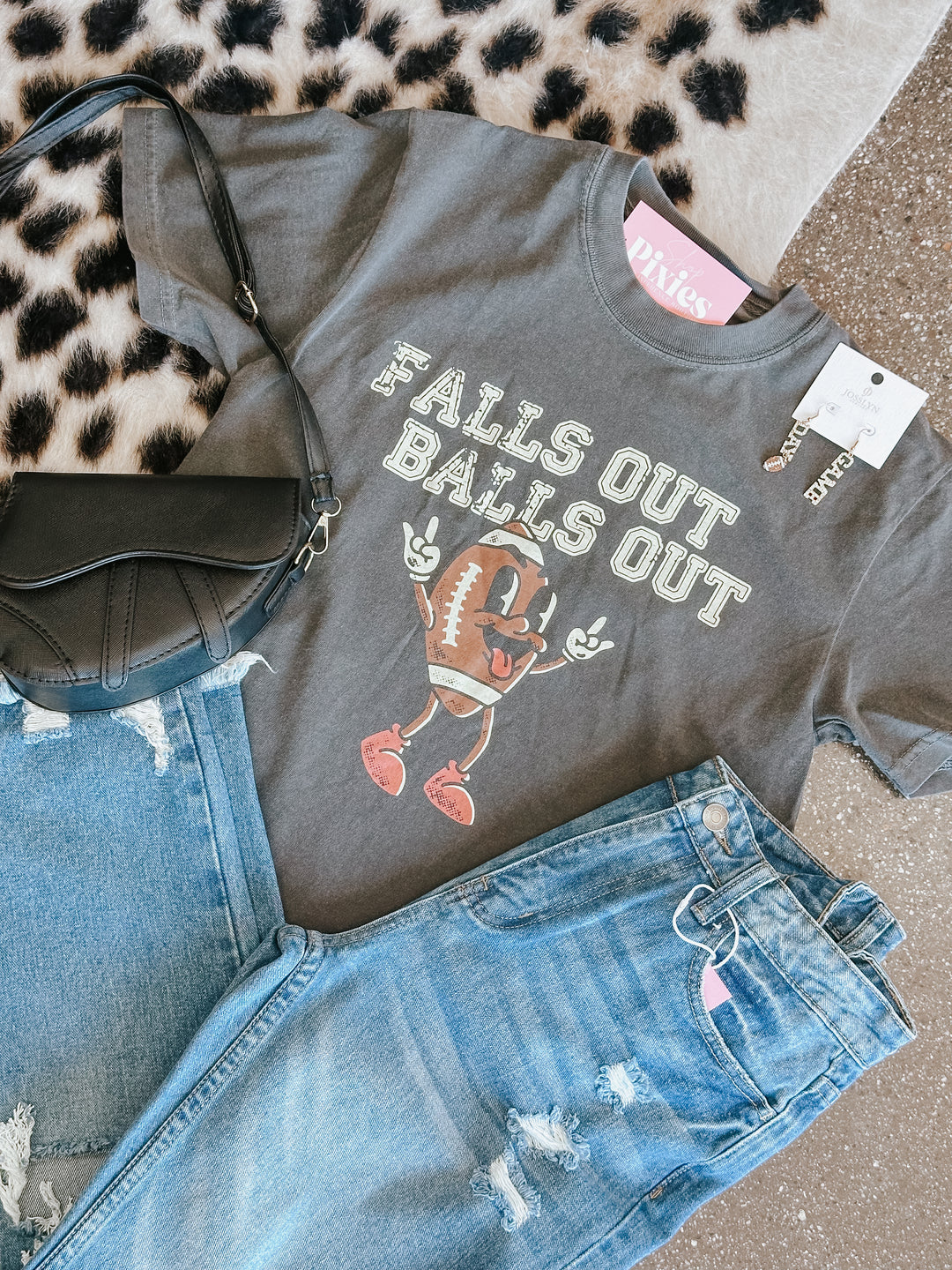 Falls Out Balls Out Funny Game Day Football Shirt