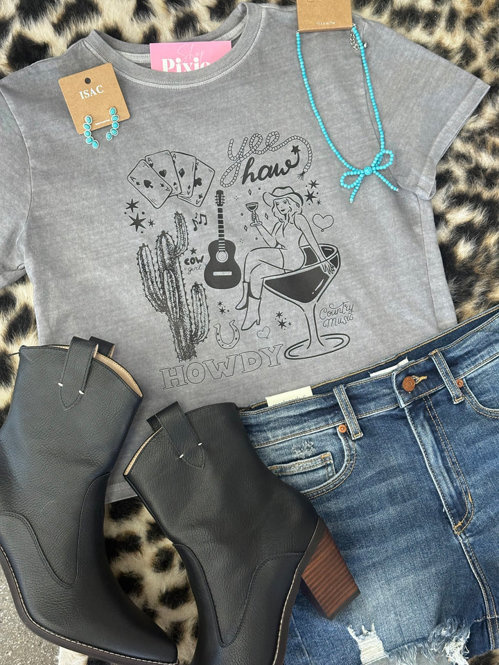 Western Martini Girl Graphic Tee