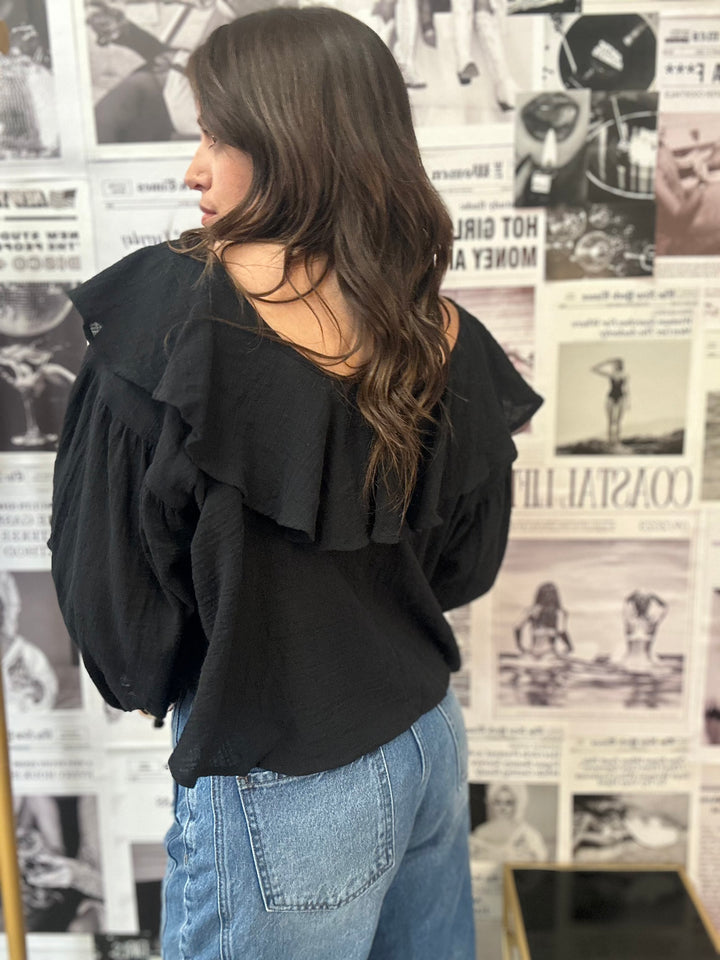 The Gia Ruffle Sleeve Top