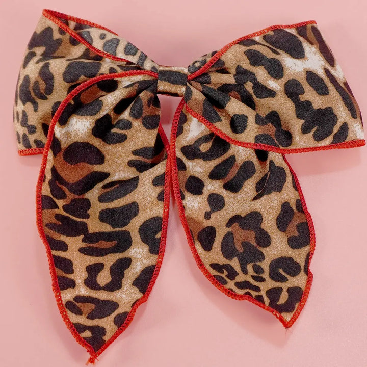 Red & Leopard Bow