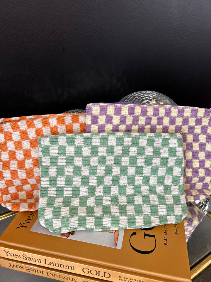 Checkered Cosmetic Pouch