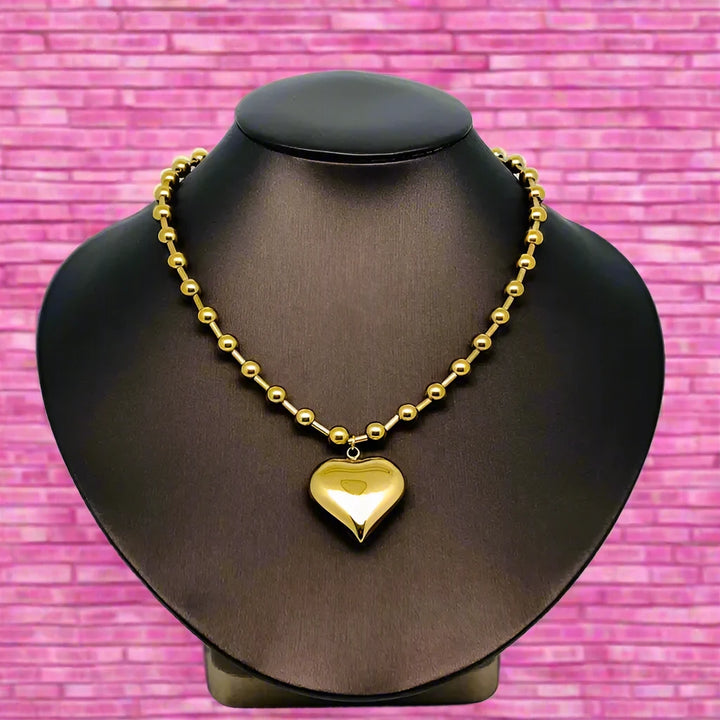 The Diva Heart Charm 18K Gold Necklace