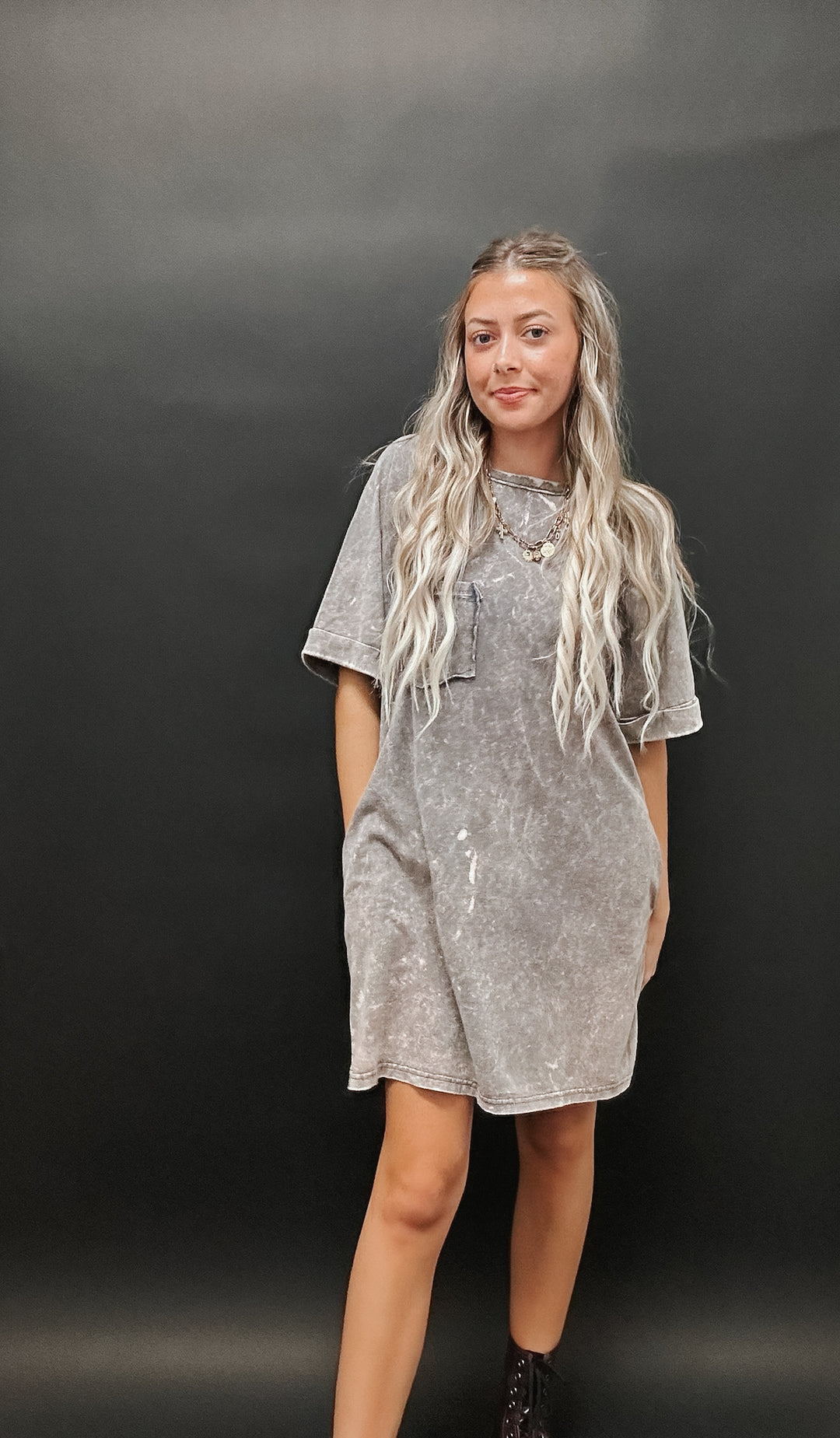 The Nikki Washed Knit Mini Dress