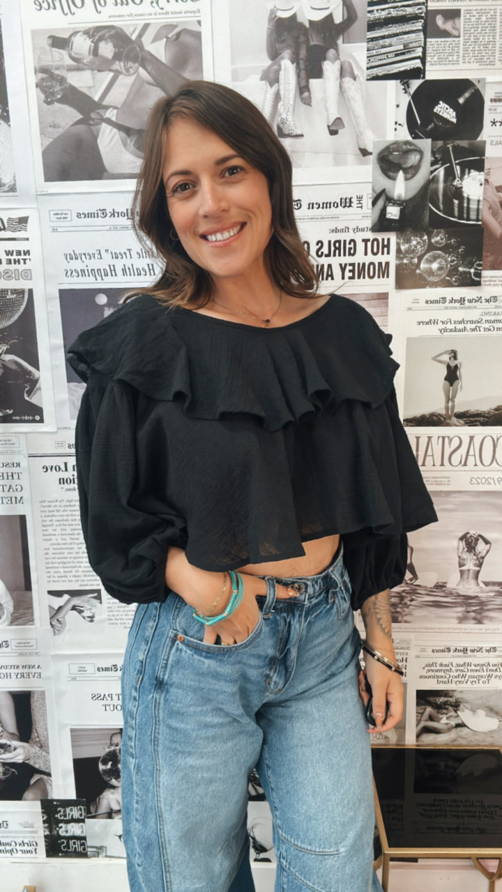 The Gia Ruffle Sleeve Top