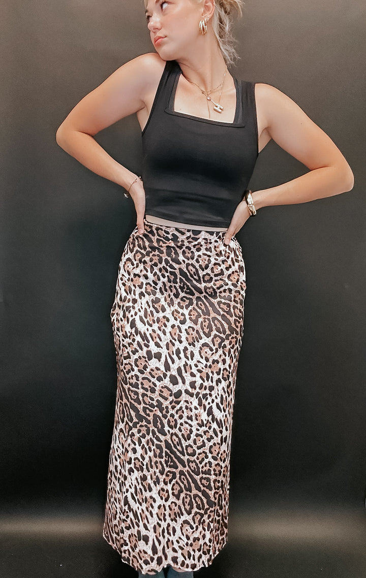 Leopard Print Maxi Skirt