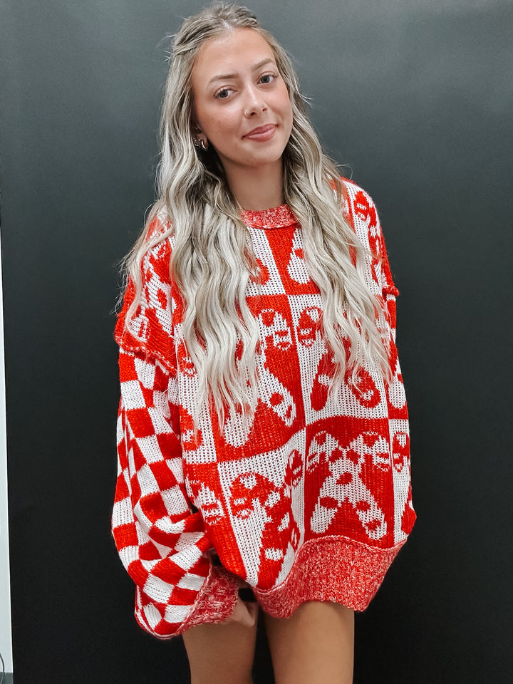 Candy Cane Oversized Sweater