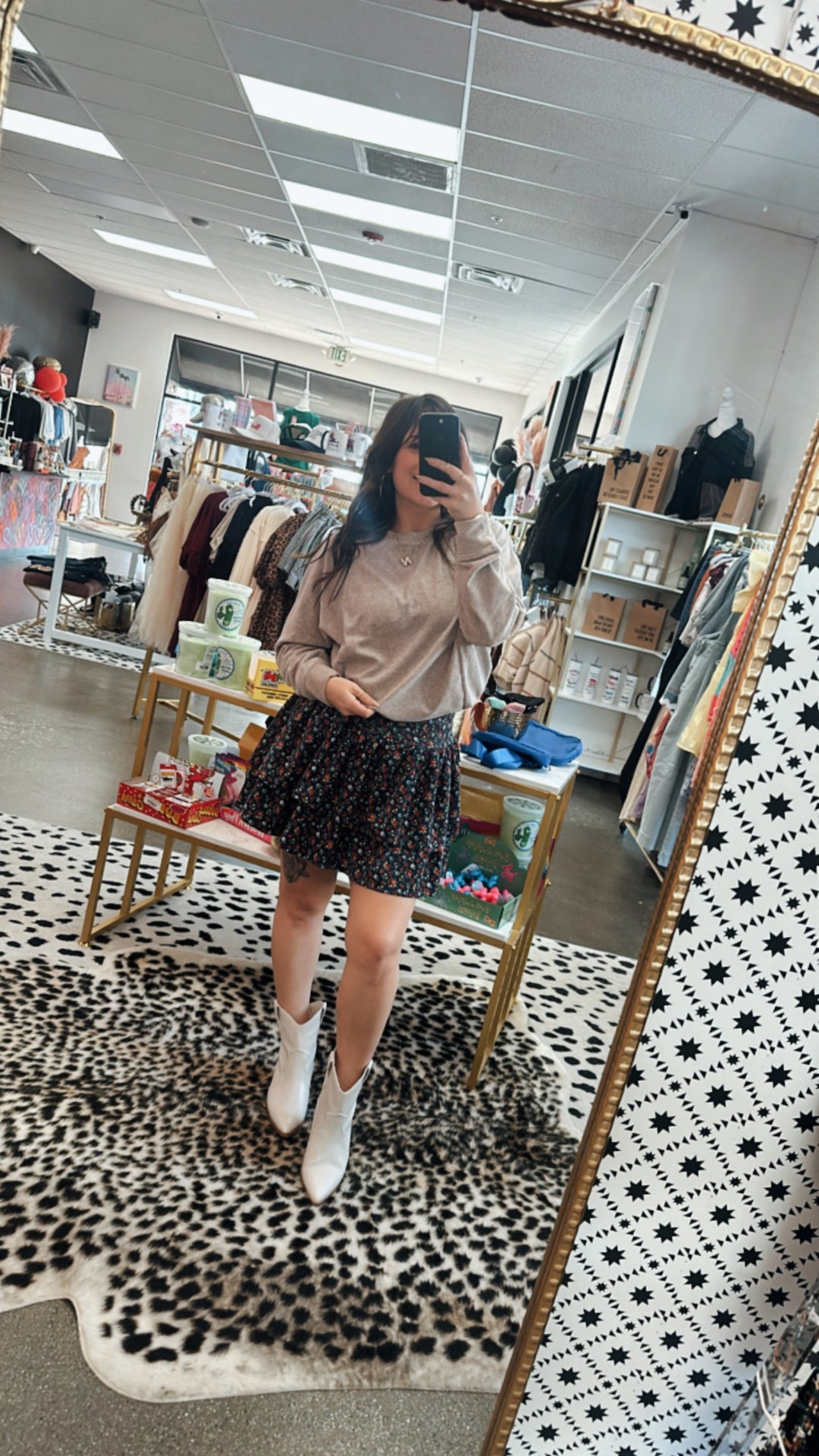 Run Wildflower Navy Skirt