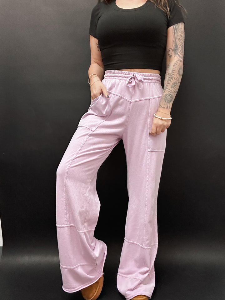 Lilac Cotton Lounge Pants