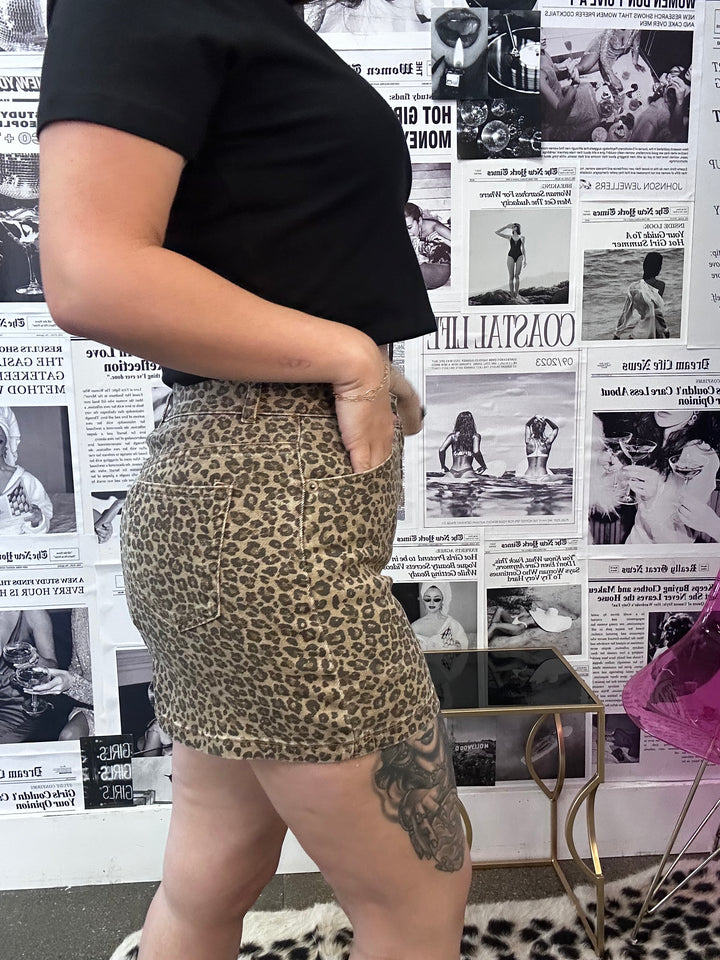 Leopard Sway Mini Skirt