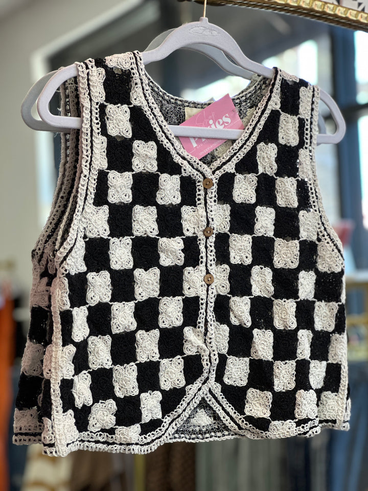 Checkerboard Crochet Vest