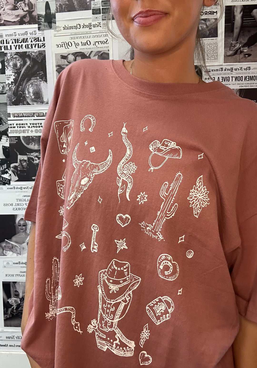 Wild West Collage Graphic Tee