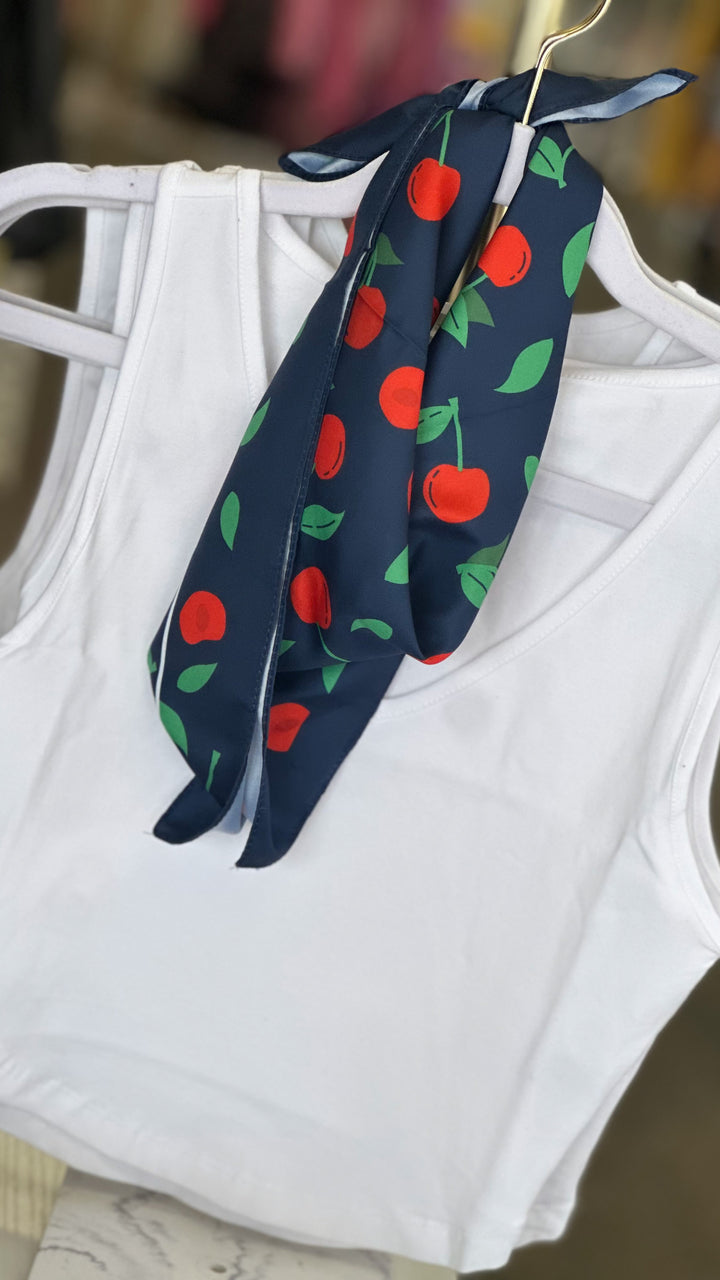 Cherry Silky Feel Bandana Scarf
