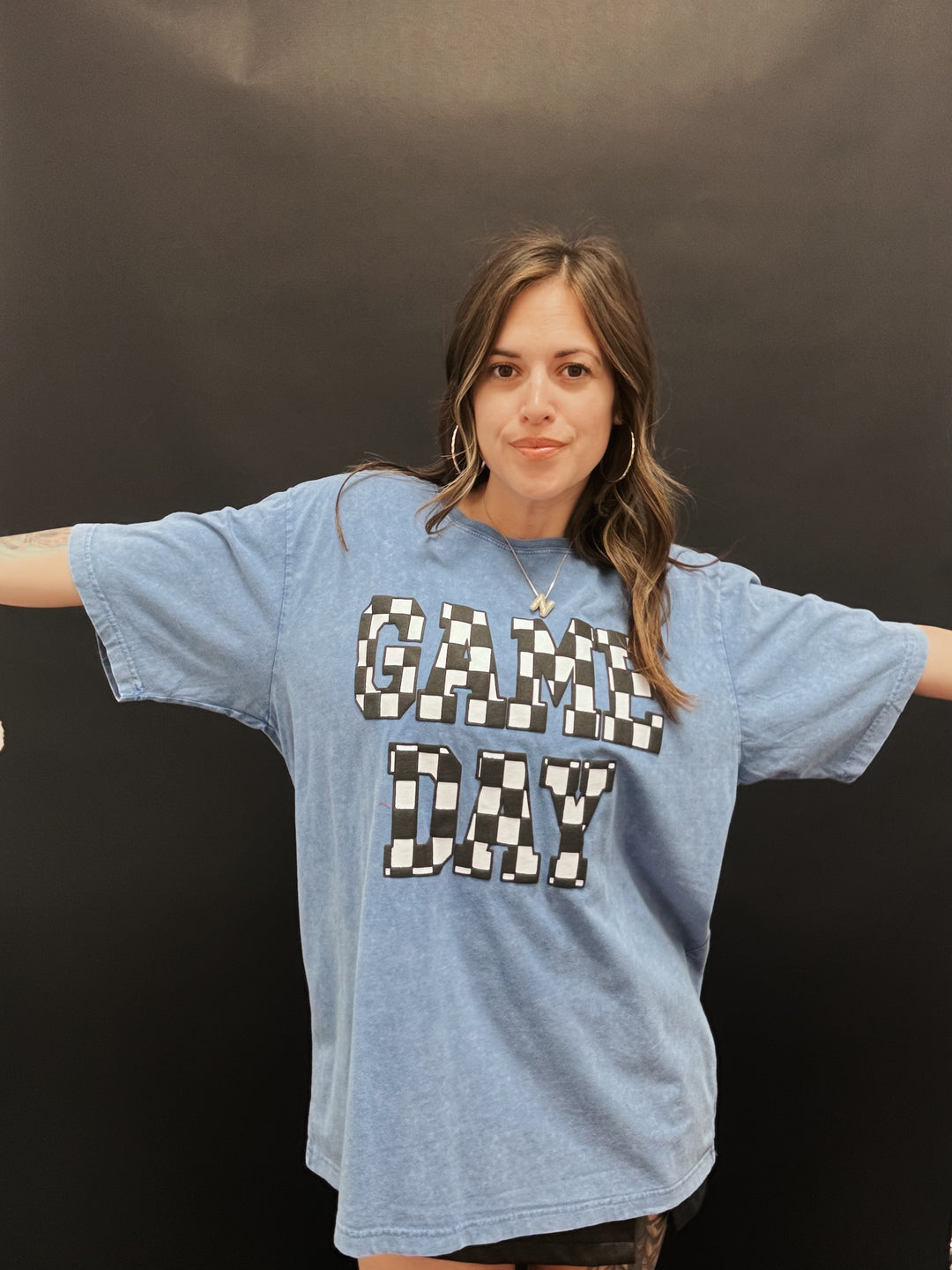 PUFF GAMEDAY CHECKERED GRAPHIC TEE