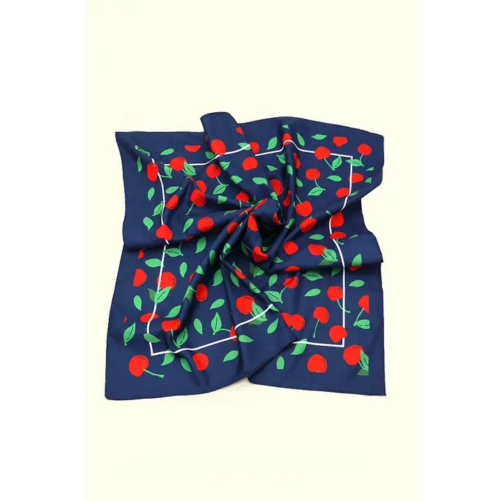 Cherry Silky Feel Bandana Scarf