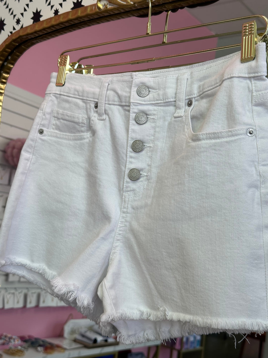 The Miley White Button Up Shorts